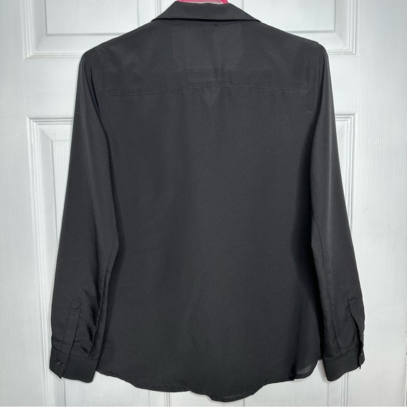Old  Navy Button Up Blouse Semi Sheer Black Size Small - Picture 11 of 16